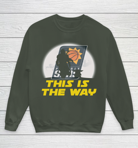 Phoenix Suns NBA Basketball Star Wars Yoda And Mandalorian This Is The Way Youth Sweatshirt 8