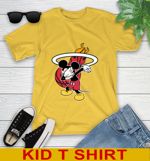 Miami Heat NBA Basketball Dabbing Mickey Disney Sports Youth T-Shirt 8