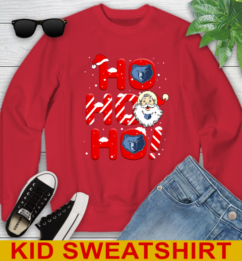 Memphis Grizzlies NBA Basketball Ho Ho Ho Santa Claus Merry Christmas Shirt Youth Sweatshirt 7