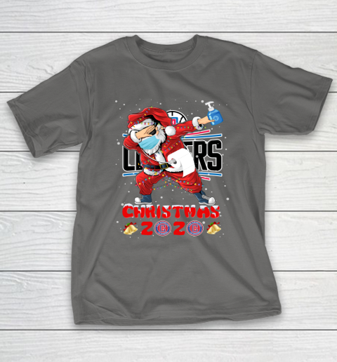 LA Clippers Funny Santa Claus Dabbing Christmas 2020 NBA T-Shirt 8