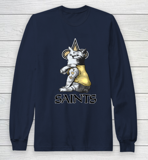 NFL Football My Cat Loves New Orleans Saints Long Sleeve T-Shirt 2