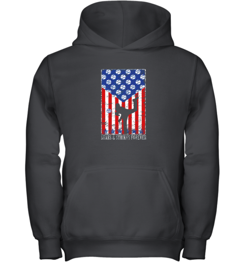 Pitching Stars And Strikes Baseball American Pitcher Youth Hoodie