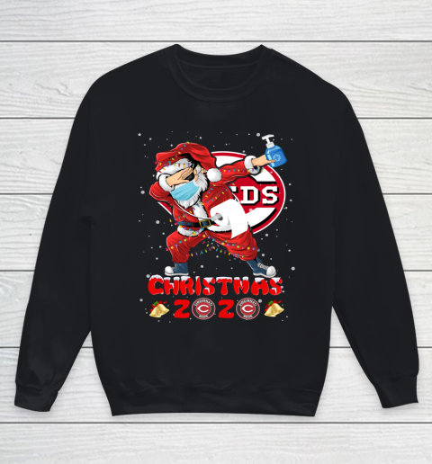 Cincinnati Reds Funny Santa Claus Dabbing Christmas 2020 MLB Youth Sweatshirt