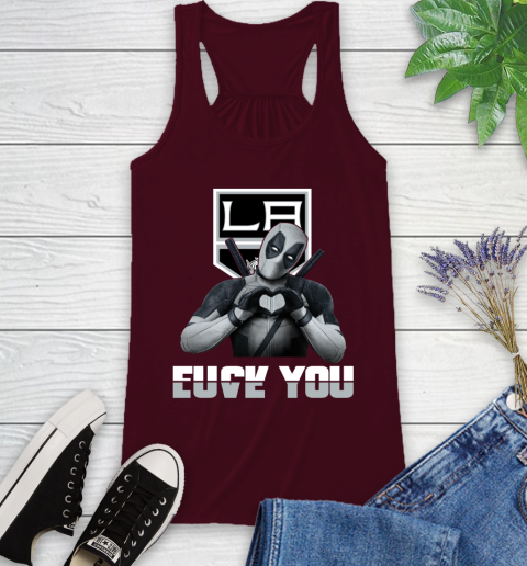 NHL Los Angeles Kings Deadpool Love You Fuck You Hockey Sports Racerback Tank 2