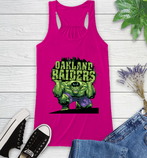 Oakland Raiders NFL Football Incredible Hulk Marvel Avengers Sports Racerback Tank - Image 9