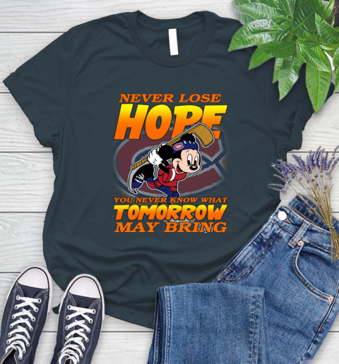 Montreal Canadiens NHL Hockey ootball Mickey Disney Never Lose Hope Women's T-Shirt 11