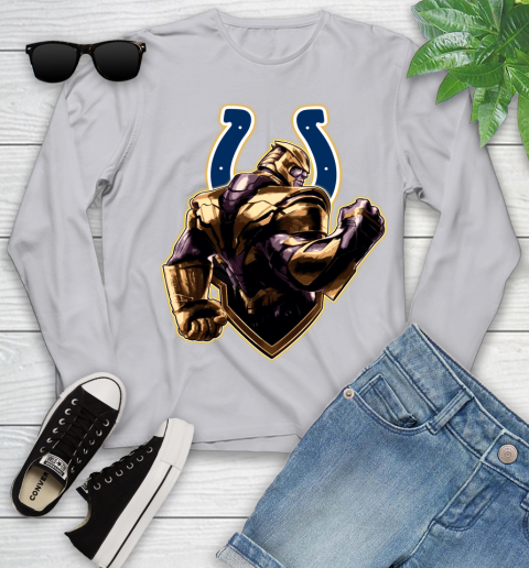 NFL Thanos Avengers Endgame Football Sports Indianapolis Colts Youth Long Sleeve 5