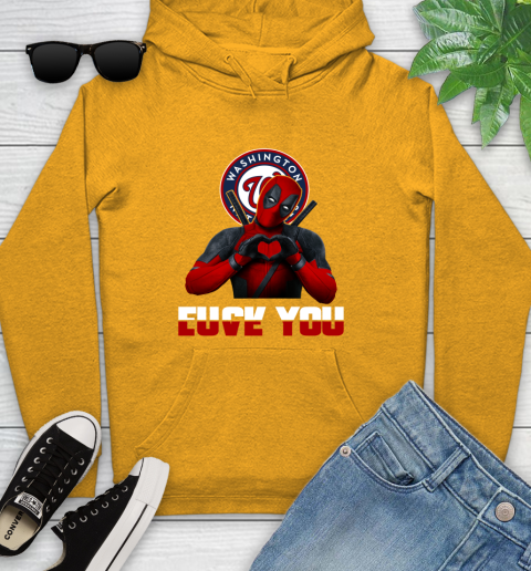MLB Washington Nationals Deadpool Love You Fuck You Baseball Sports Youth Hoodie 2