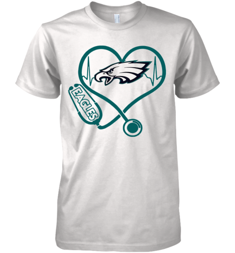 Nice Heartbeat Nurse Philadelphia Eagles Stethoscope Premium Men's T-Shirt