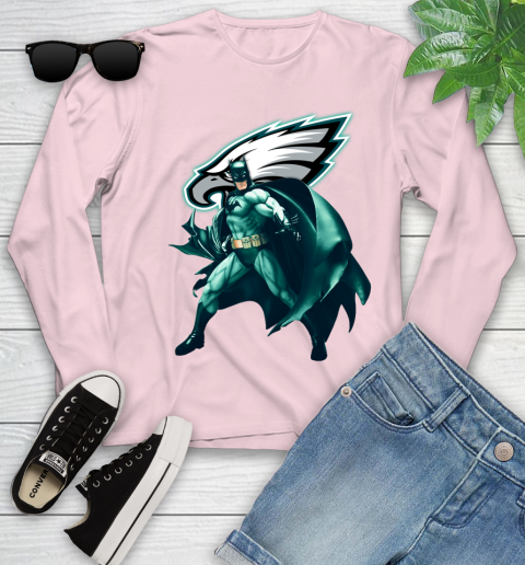 NFL Batman Football Sports Philadelphia Eagles Youth Long Sleeve 10