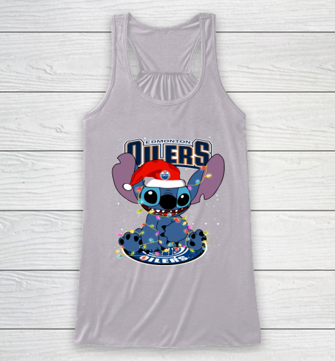 Edmonton Oilers NHL Hockey noel stitch Christmas Racerback Tank 3