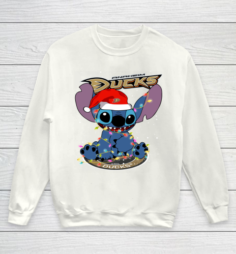 Anaheim Ducks NHL Hockey noel stitch Christmas Youth Sweatshirt