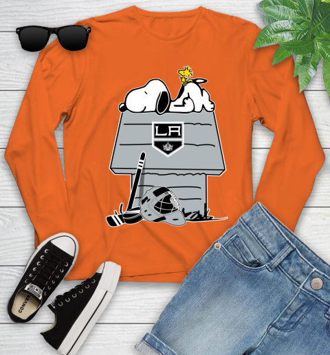 Los Angeles Kings NHL Hockey Snoopy Woodstock The Peanuts Movie Youth Long Sleeve 4