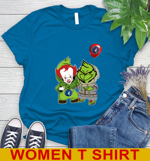 Minnesota Timberwolves Baby Pennywise Grinch Christmas NBA Basketball Women's T-Shirt 7