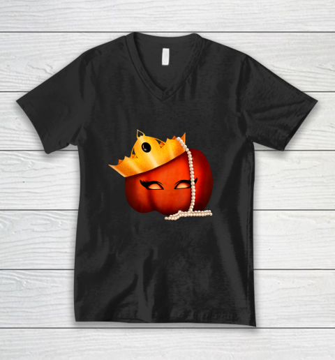 Halloween Pumpkin Queen V-Neck T-Shirt