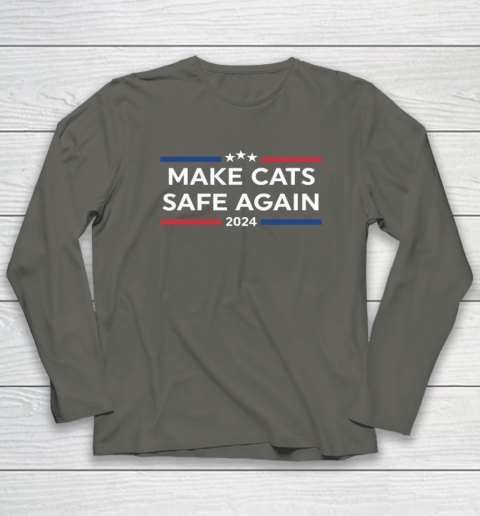 Make Cats Safe Again Funny 2024 Presidential Election Long Sleeve T-Shirt 4
