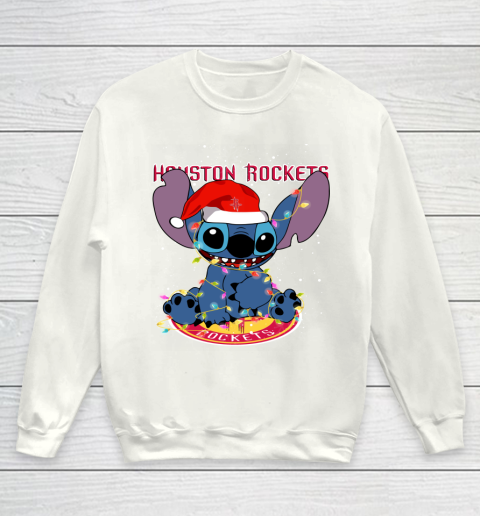 Houston Rockets NBA noel stitch Basketball Christmas Youth Sweatshirt