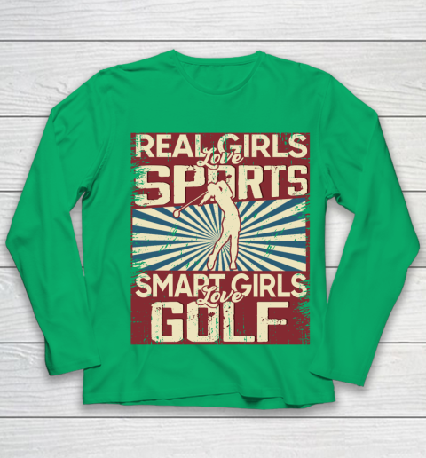 Real girls love sports smart girls love golf Youth Long Sleeve 4