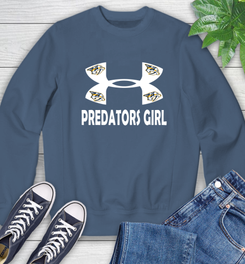 NHL Nashville Predators Girl Under Armour Hockey Sports Sweatshirt 8