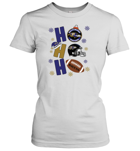 Baltimore Ravens Hohoho Santa Claus Christmas Football NFL Women's T-Shirt