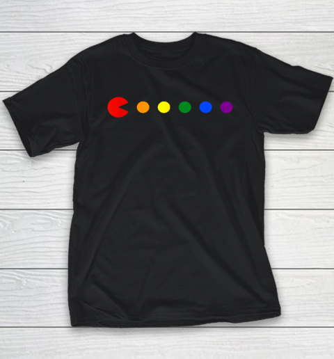 Video Game Rainbow Polka Dot Gay Pride Month LGBTQ Ally Youth T-Shirt