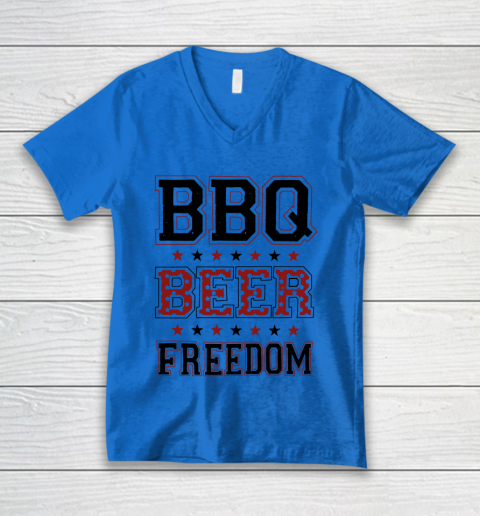 BBQ Beer Freedom Trump Fan V-Neck T-Shirt 6