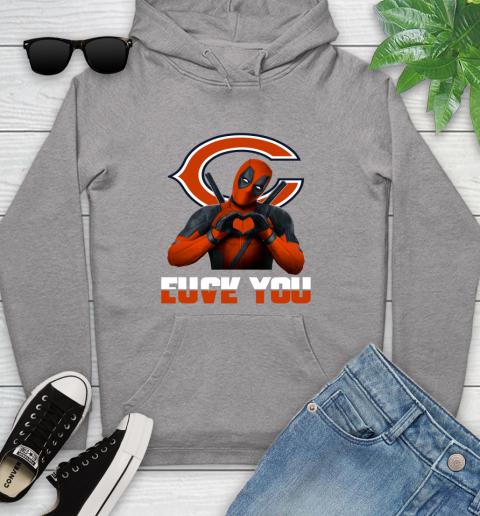 NHL Chicago Bears Deadpool Love You Fuck You Football Sports Youth Hoodie 6