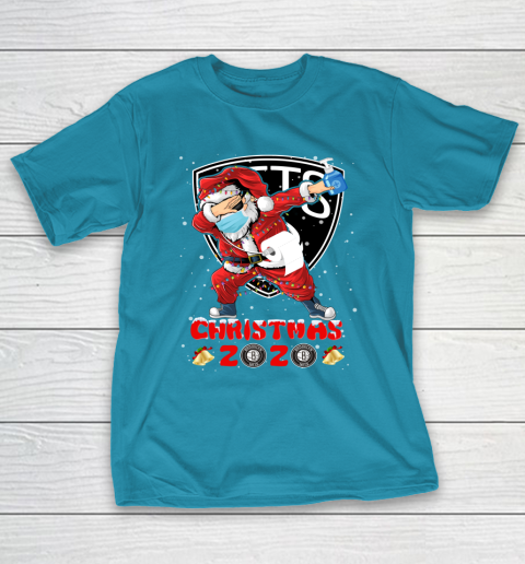 Brooklyn Nets Funny Santa Claus Dabbing Christmas 2020 NBA T-Shirt 7