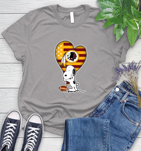 Washington Redskins NFL Football The Peanuts Movie Adorable Snoopy Women's T-Shirt 5