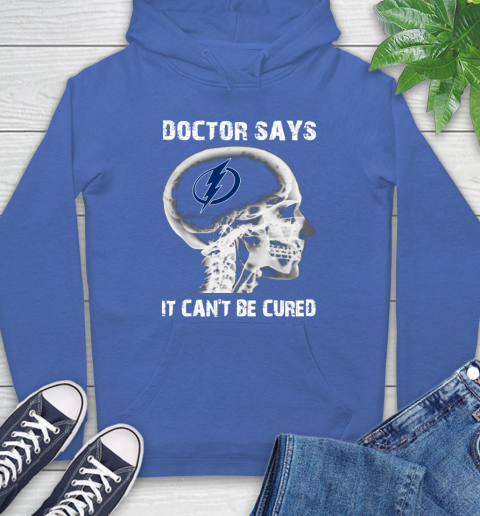 NHL Tampa Bay Lightning Hockey Skull It Can't Be Cured Shirt Hoodie 10