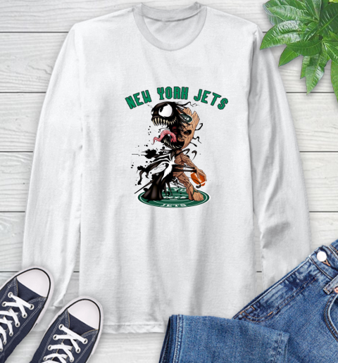 NFL New York Jets Football Venom Groot Guardians Of The Galaxy Long Sleeve T-Shirt