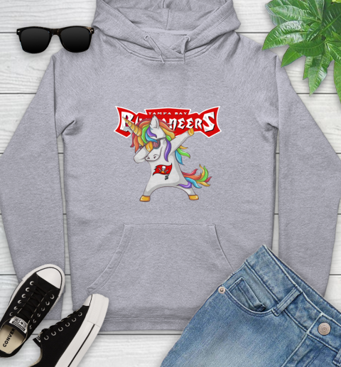 Tampa Bay Buccaneers NFL Football Funny Unicorn Dabbing Sports Youth Hoodie 6
