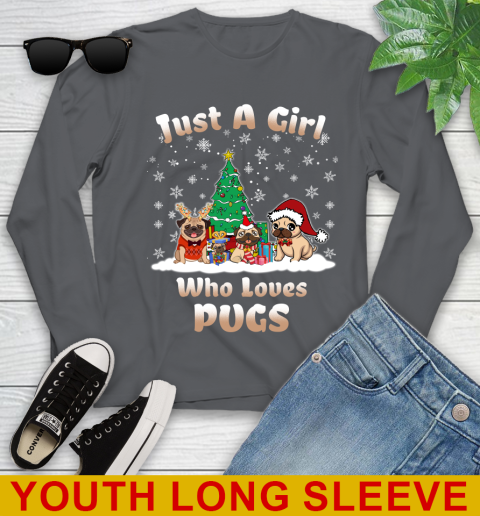 Christmas Just a girl who love pugs dog pet lover 125