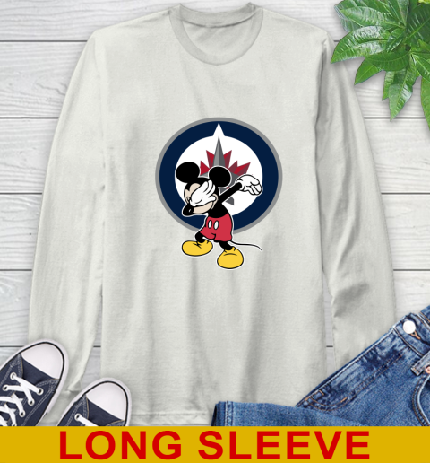 Winnipeg Jets NHL Hockey Dabbing Mickey Disney Sports Long Sleeve T-Shirt 12