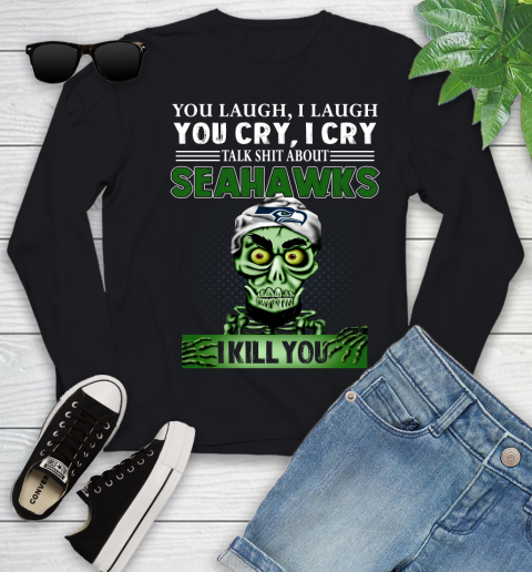NFL Talk Shit About Seattle Seahawks I Kill You Achmed The Dead Terrorist Jeffrey Dunham Football Youth Long Sleeve