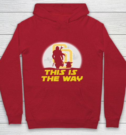 San Diego Padres MLB Baseball Star Wars Yoda And Mandalorian This Is The Way Youth Hoodie 7
