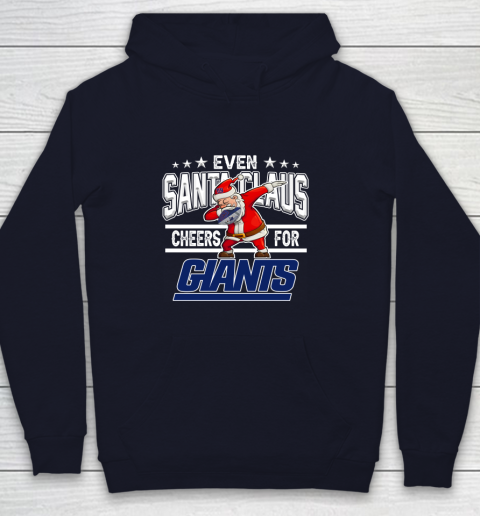 New York Giants Even Santa Claus Cheers For Christmas NFL Youth Hoodie 2
