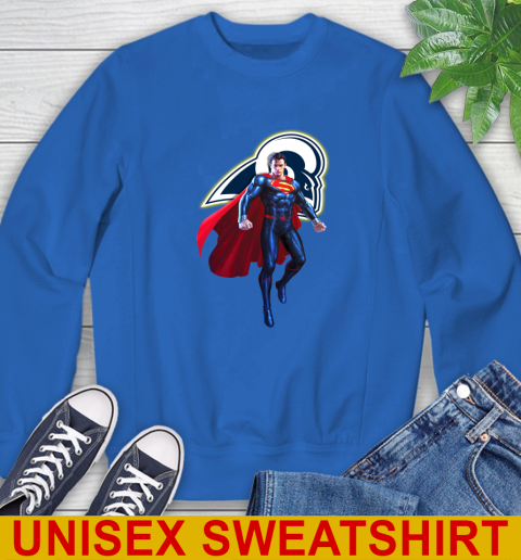 NFL Superman DC Sports Football Los Angeles Rams Sweatshirt 9