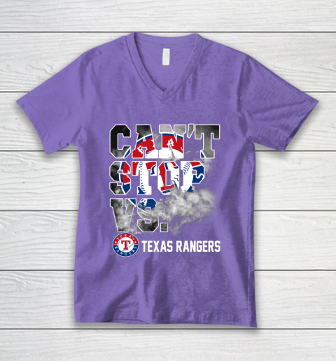 MLB Texas Rangers Baseball Can't Stop Vs Rangers V-Neck T-Shirt 8
