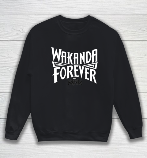 Marvel Black Panther Wakanda Forever Inward Text Sweatshirt