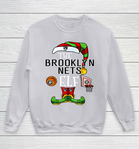 Brooklyn Nets Christmas ELF Funny NBA Youth Sweatshirt 3