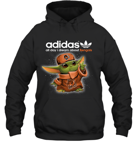 Baby Yoda Adidas All Day I Dream About CIncinnati Bengals Hoodie