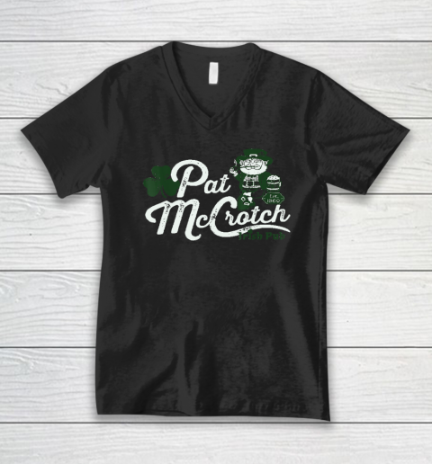 Pats Mccrotch Irish Pub Leprechaun Funny St Patricks Day V-Neck T-Shirt