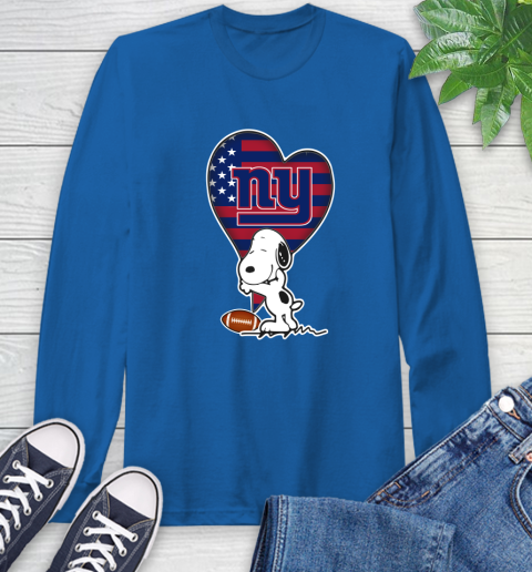 New York Giants NFL Football The Peanuts Movie Adorable Snoopy Long Sleeve T-Shirt 9