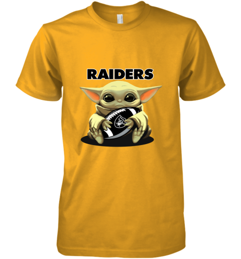 Baby Yoda Loves The Oakland Raiders Star Wars NFL Premium Men's T-Shirt