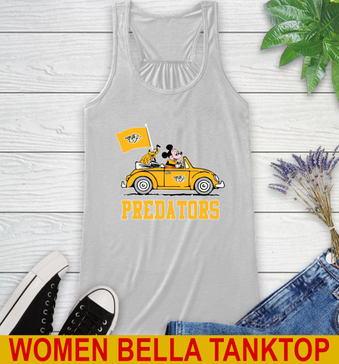 NHL Hockey Nashville Predators Pluto Mickey Driving Disney Shirt Racerback Tank