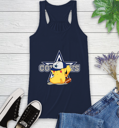 NFL Pikachu Football Sports Dallas Cowboys Racerback Tank 12