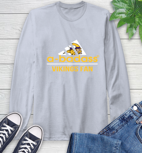 NFL A Badass Minnesota Vikings Fan Adidas Football Sports Long Sleeve T-Shirt 6