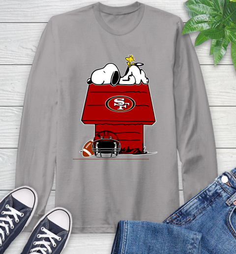San Francisco 49ers NFL Football Snoopy Woodstock The Peanuts Movie Long Sleeve T-Shirt 6