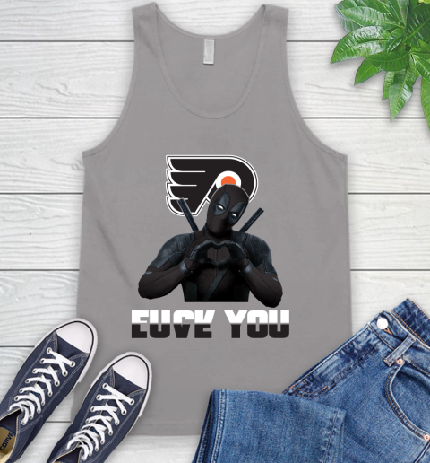 NHL Philadelphia Flyers Deadpool Love You Fuck You Hockey Sports Tank Top 3